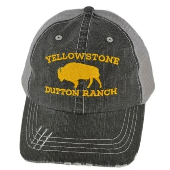 Yellowstone Trucker Hat Mesh Back Dutton Ranch Embroidered Buffalo Adjustable - Picture 1 of 7